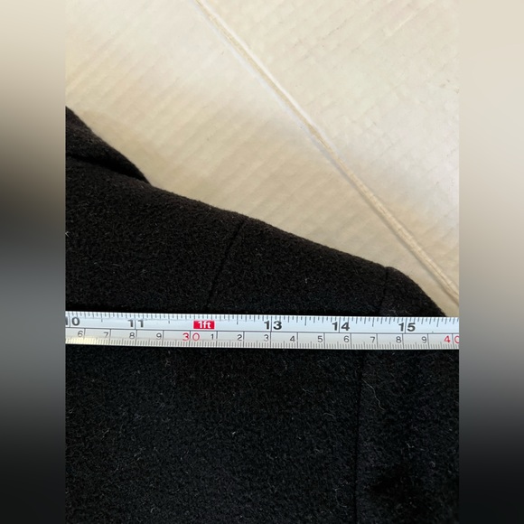 J Crew Coat Women  Black Wool Top Overcoat Mid Length Classic Capsule - Picture 4 of 9